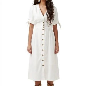 Buffalo David Bitton Mariposa Tie-Accent Sleeve Midi Dress